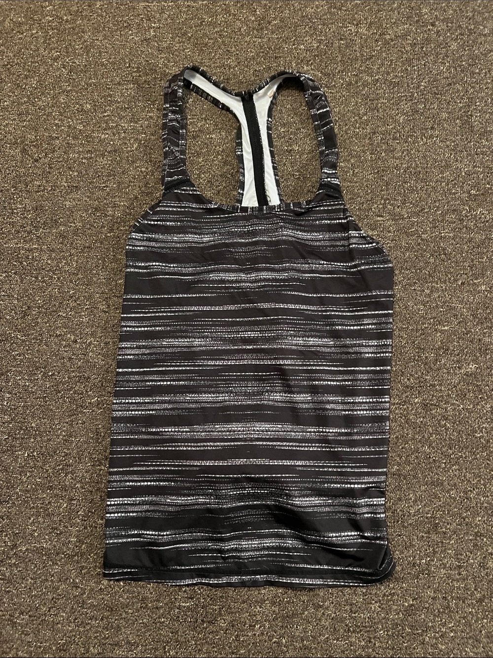 Striped Black & White Racerback Tank